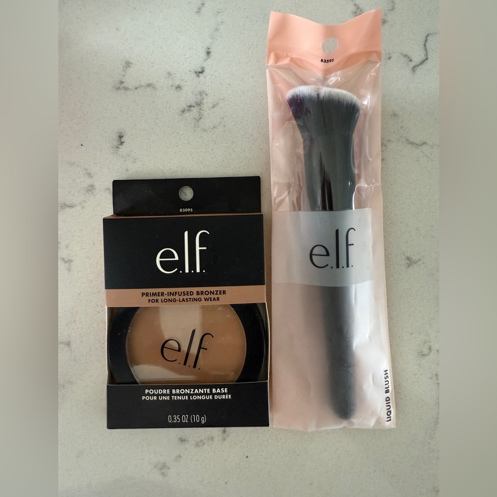 ELF Primer-Infused Bronzer with Brush - Brown